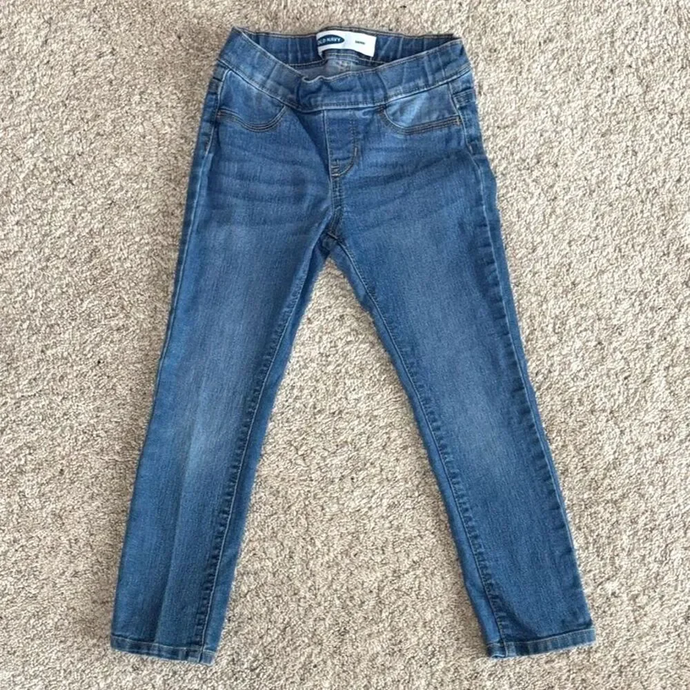 Old Navy Girls Skinny Jeans Small 6-7 Blue Denim Classic School Preppy Aesthetic
